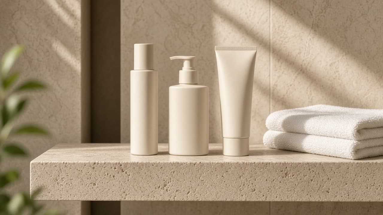A short home-care shelf instead of a crowded bathroom cabinet