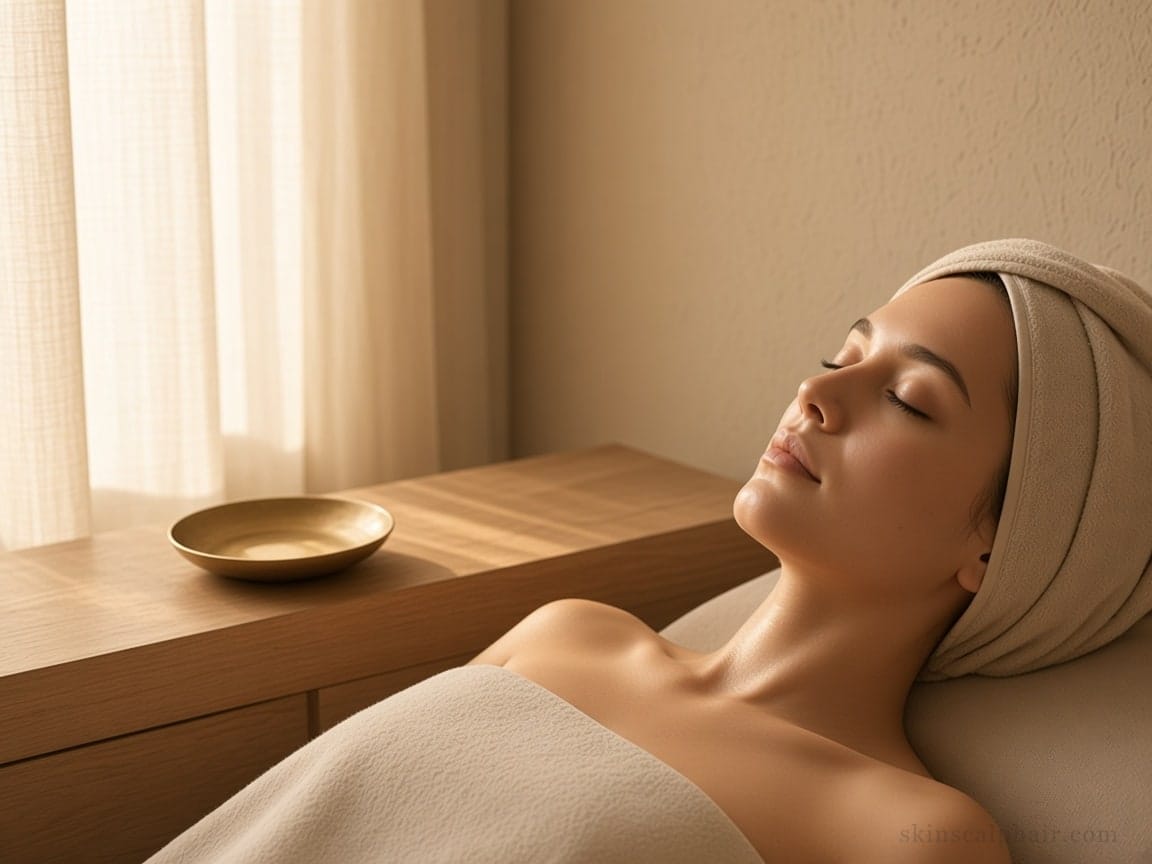 Even-tone facial by a linen window in warm Miami light, cosmetic care only